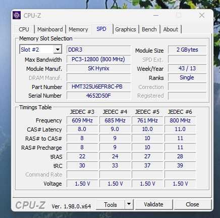 Оперативная память Hynix DDR3 4Gb (2*2Gb) 1600MHz PC3-12800U 1R8 CL11