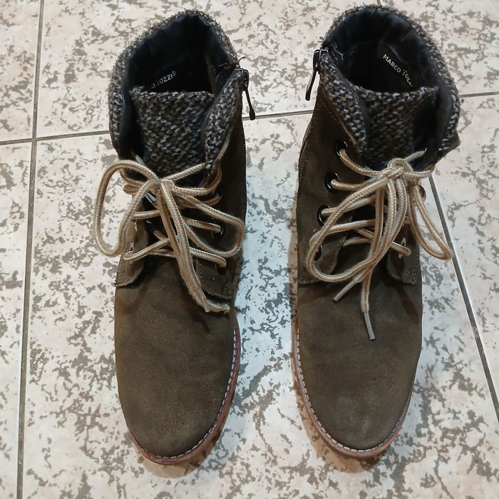 Ботинки демисезонные нубук Marco Tozzi розмір 39. Черевики шкіряні