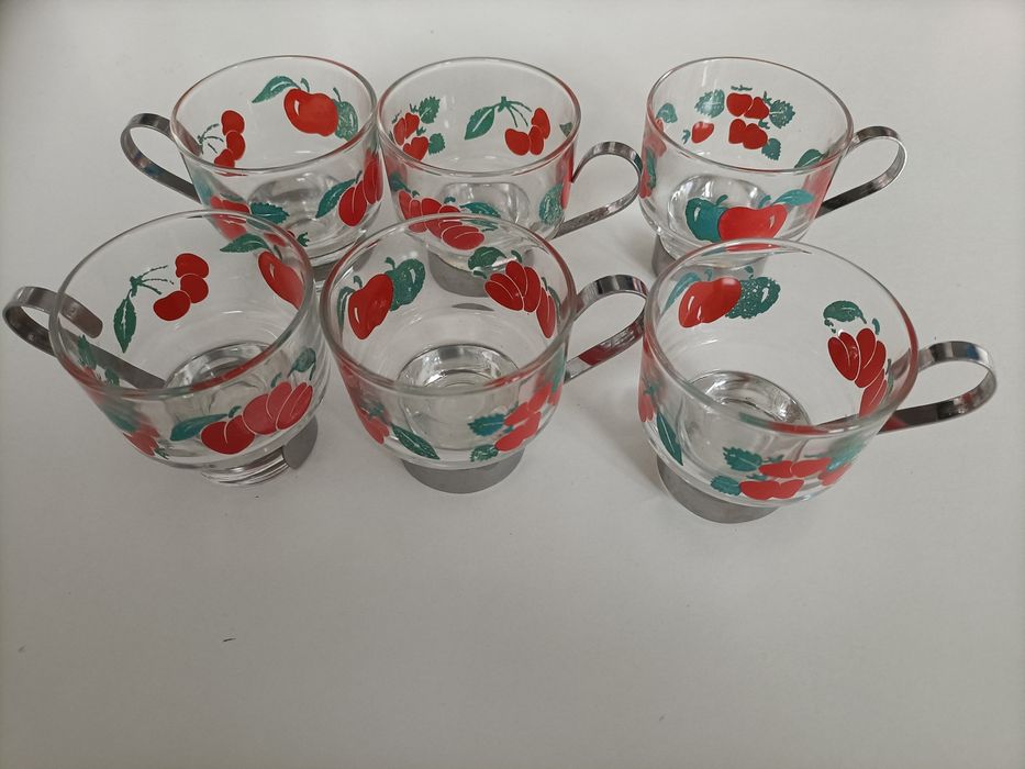 Chávenas frutas café vintage