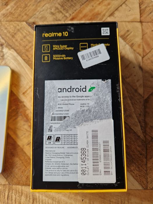 Smartfon Realme 10 128 GB Uszkodzony wyświetlacz Zakup 08.2023