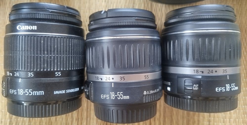 Lentes EF-S 24mm f2.8, 17 85mm, 50-200mm etc