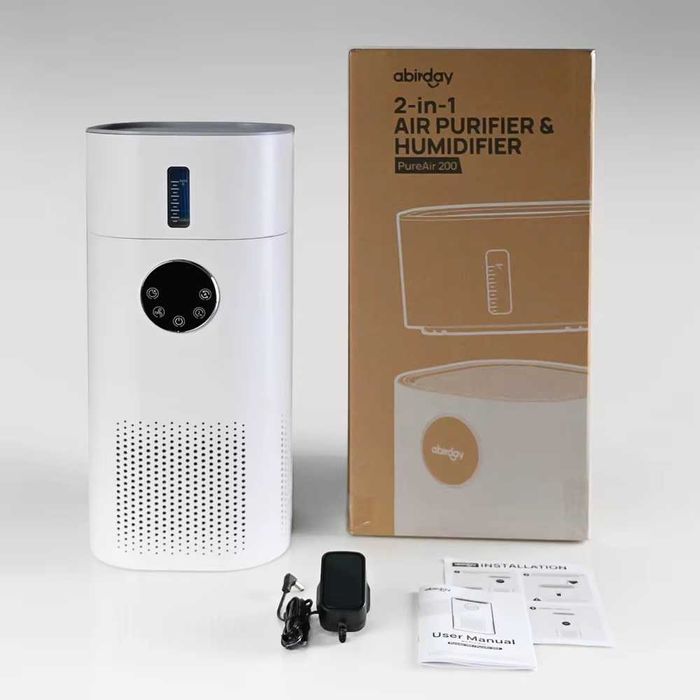 Oczyszczacz Powietrza z Nawilżaczem ABIRDAY Nawliżacz 2w1 + Filtr HEPA