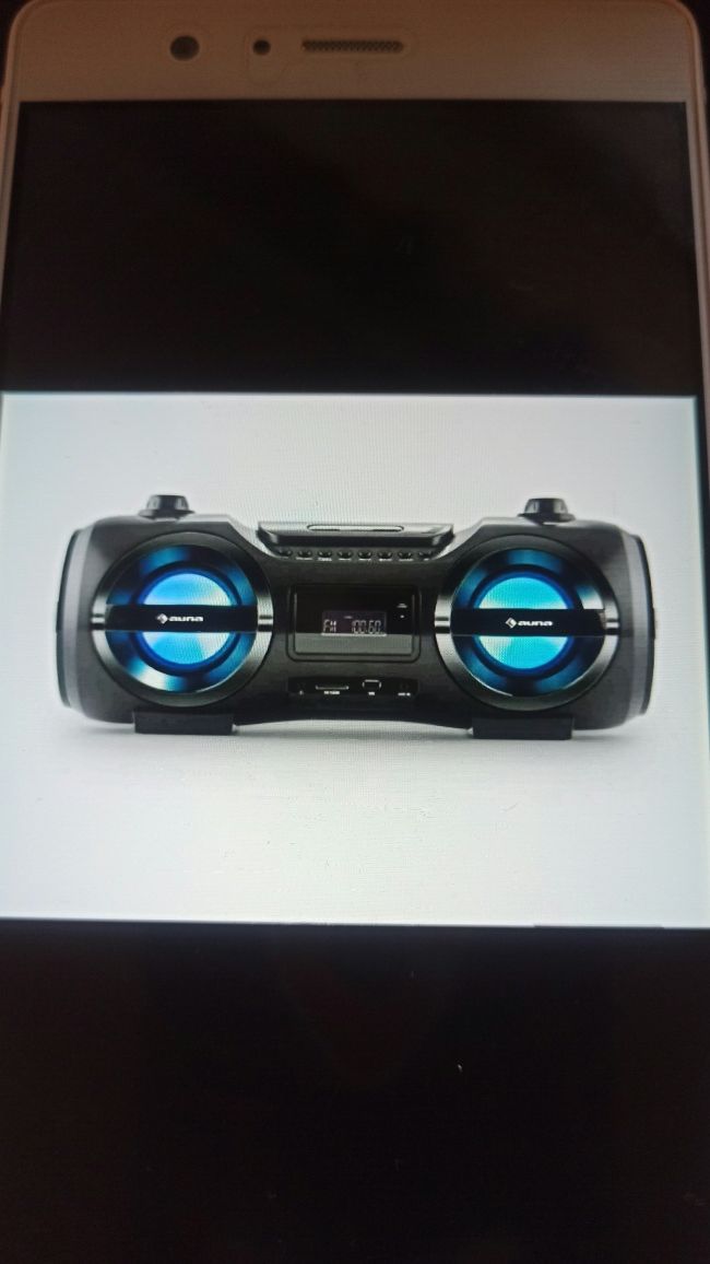 Boombox radio CD USB BT wieża auna mega bass podświetlenie nowy