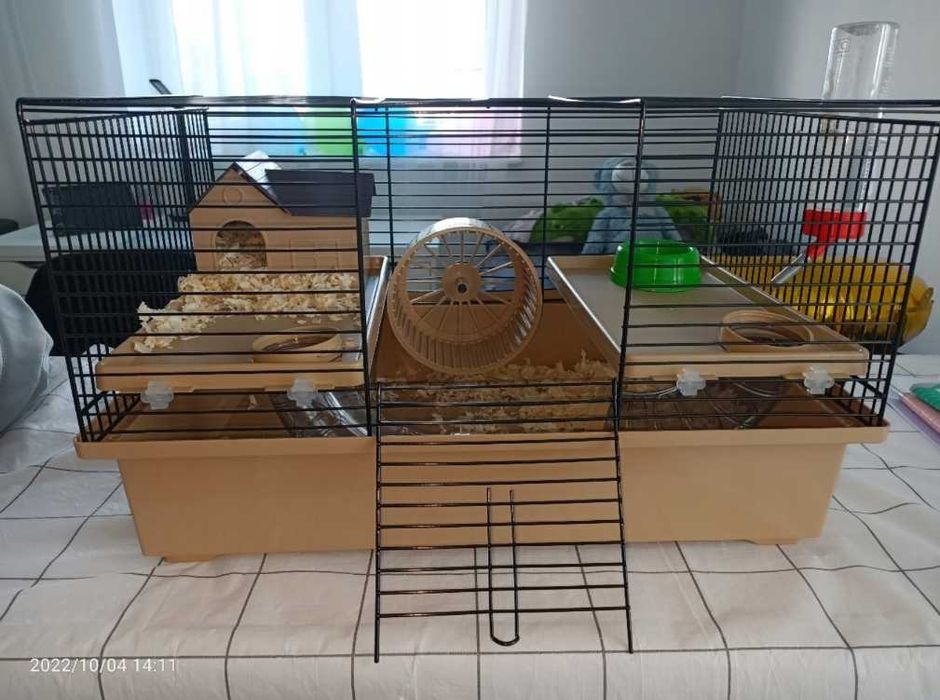 Klatka dla chomika, myszy, gryzonia – przestronna i bogato wyposażona!