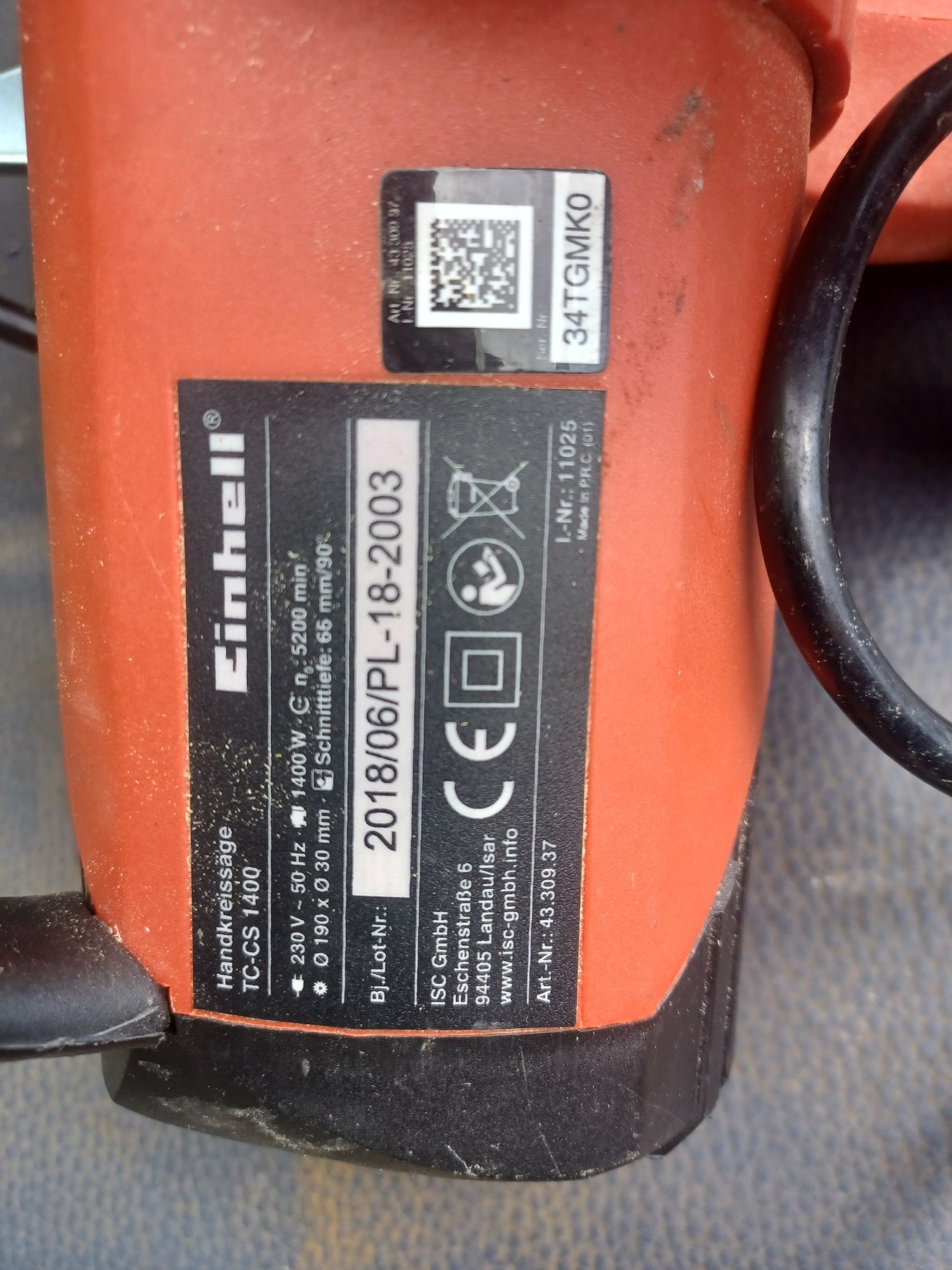 Pilarka tarczowa Einhell TC-CS 1400