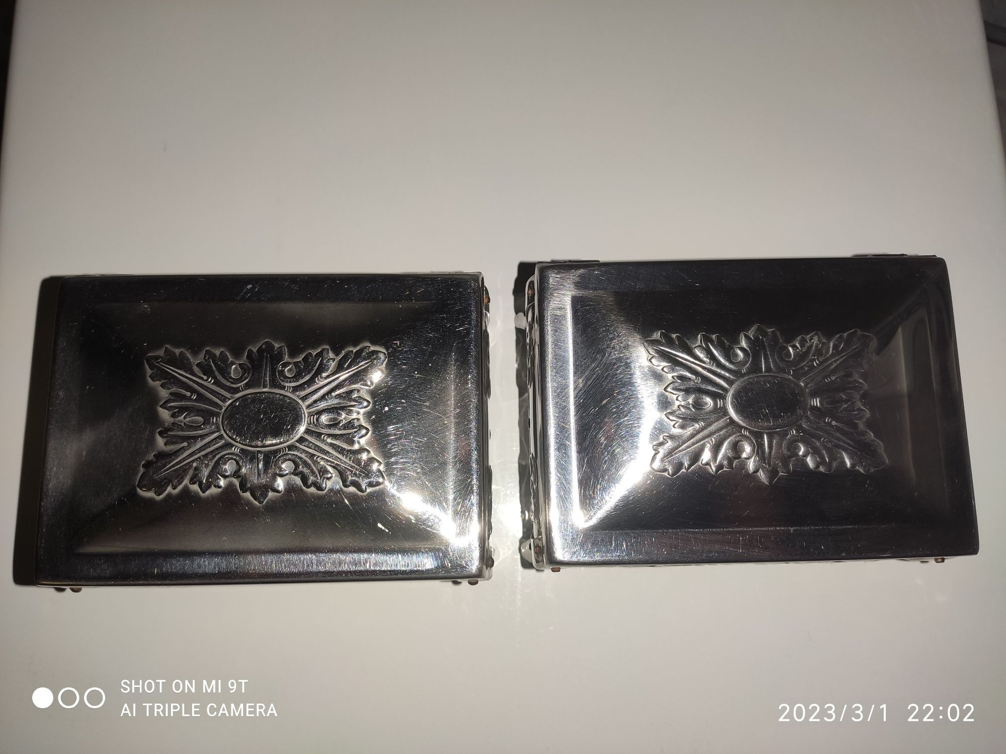 Szkatułka szkatułki srebrne stal nierdzewna Made in Poland PRL