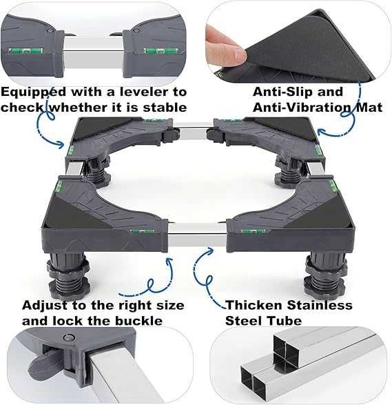 Podstawa pod pralkę, lodówkę antywibracyjna regulowane nóżki do 200 kg