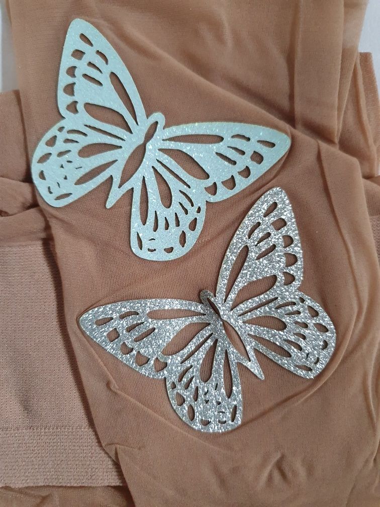 Nowe rajstopy Calzedonia s/m cieliste nude motylki motyle 20 den