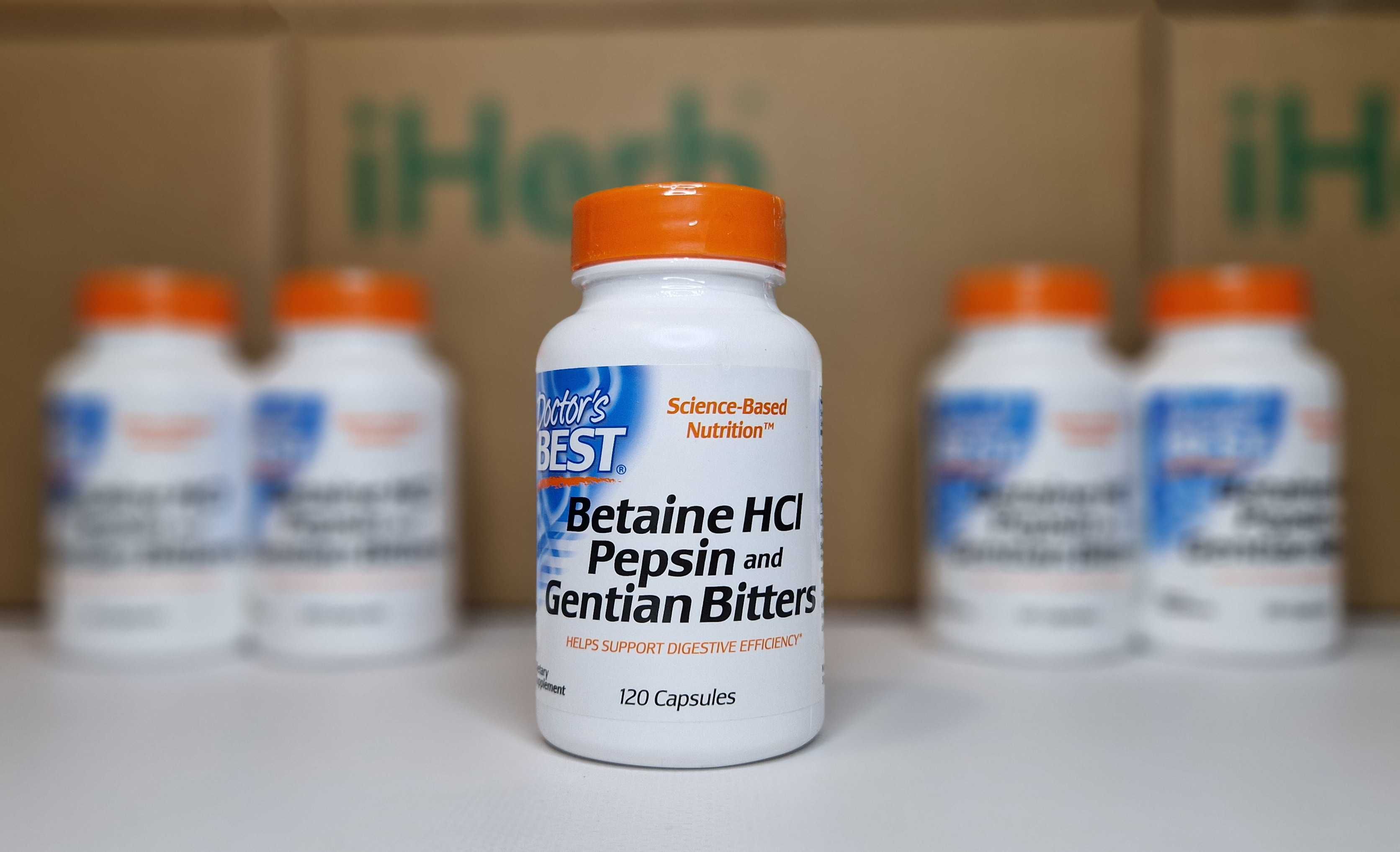 Doctor's Best Betaine HCl, бетаїн гідрохлорид, 120шт. Бетаин.