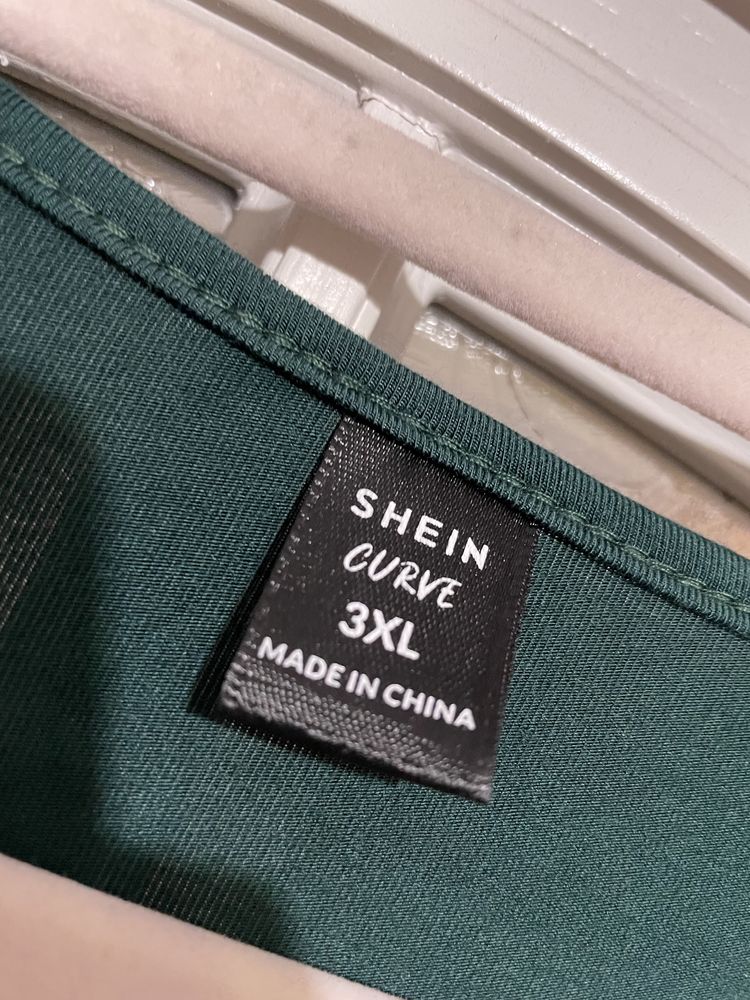Sukienka dopasowana wygodna 3XL butelkowa zieleń hit maxi midi