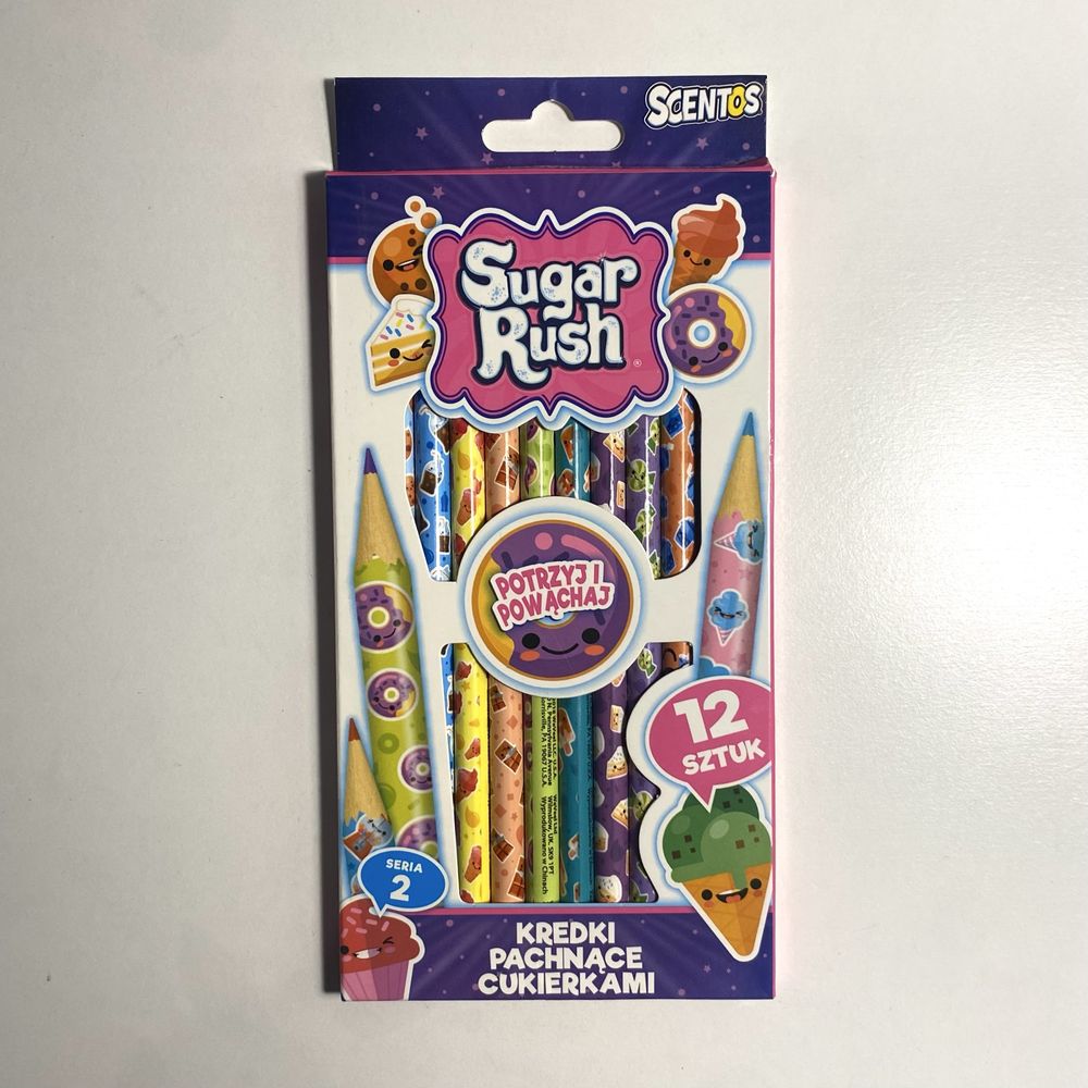 Kredki pachnące scentos sugar rush 12 kolorów malowanie rysowanie szki