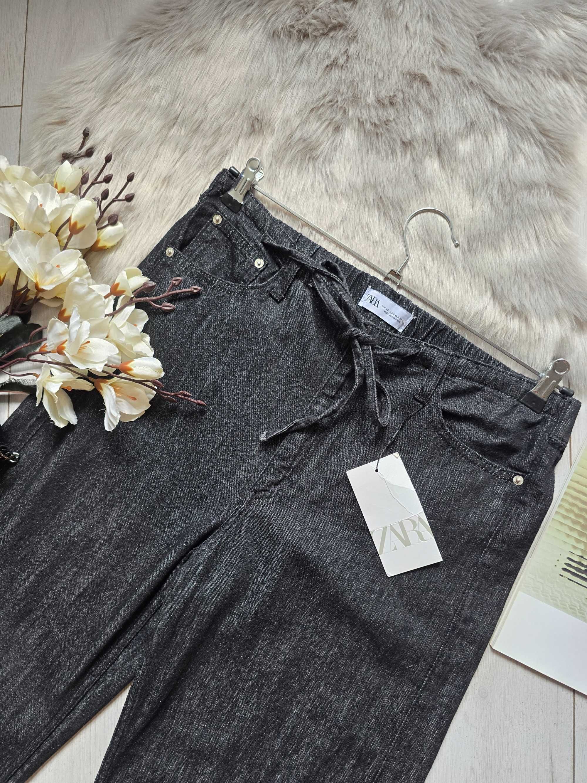 Джинсові штани в піжамному стилі від Zara, 40, 42р, оригінал