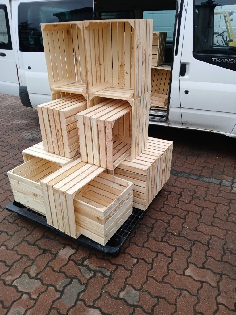 skrzynki drewniane jedynki 50x40x30 szlifowane