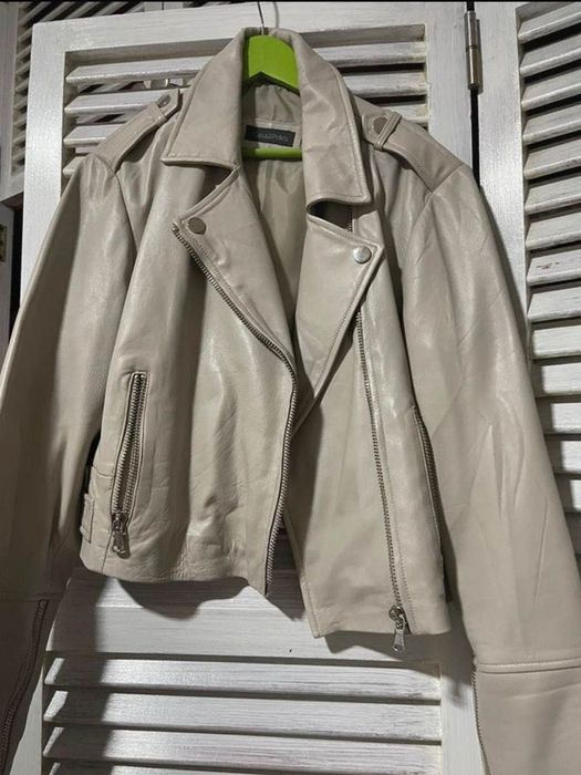 Casaco de Pele Branco Sujo