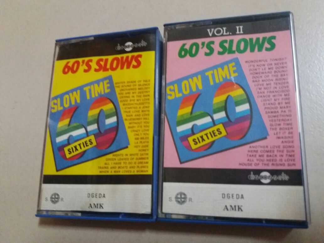 Lote de 2 cassettes audio 60's Slows