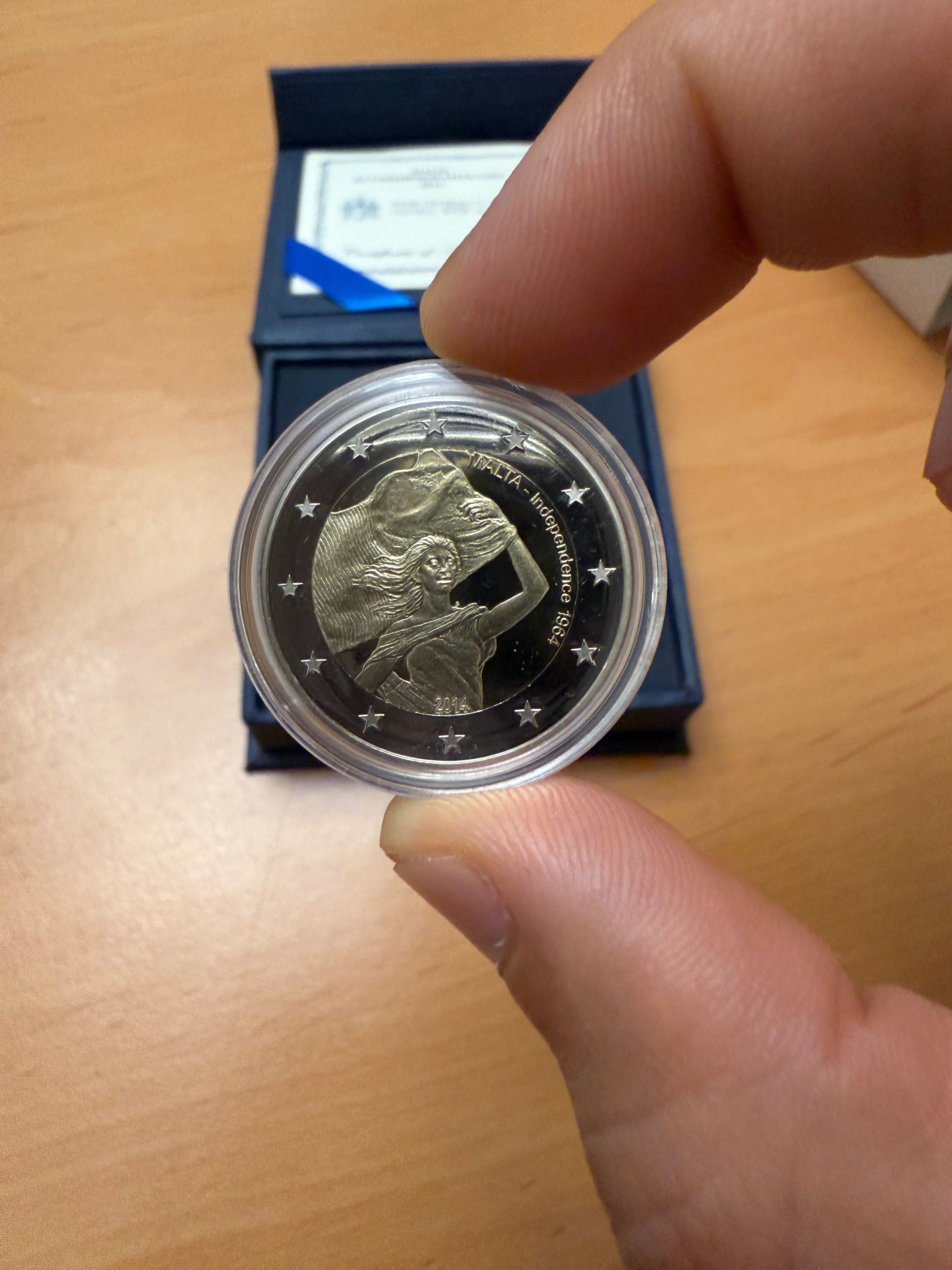 Moeda 2€ Malta Independência proof 2014