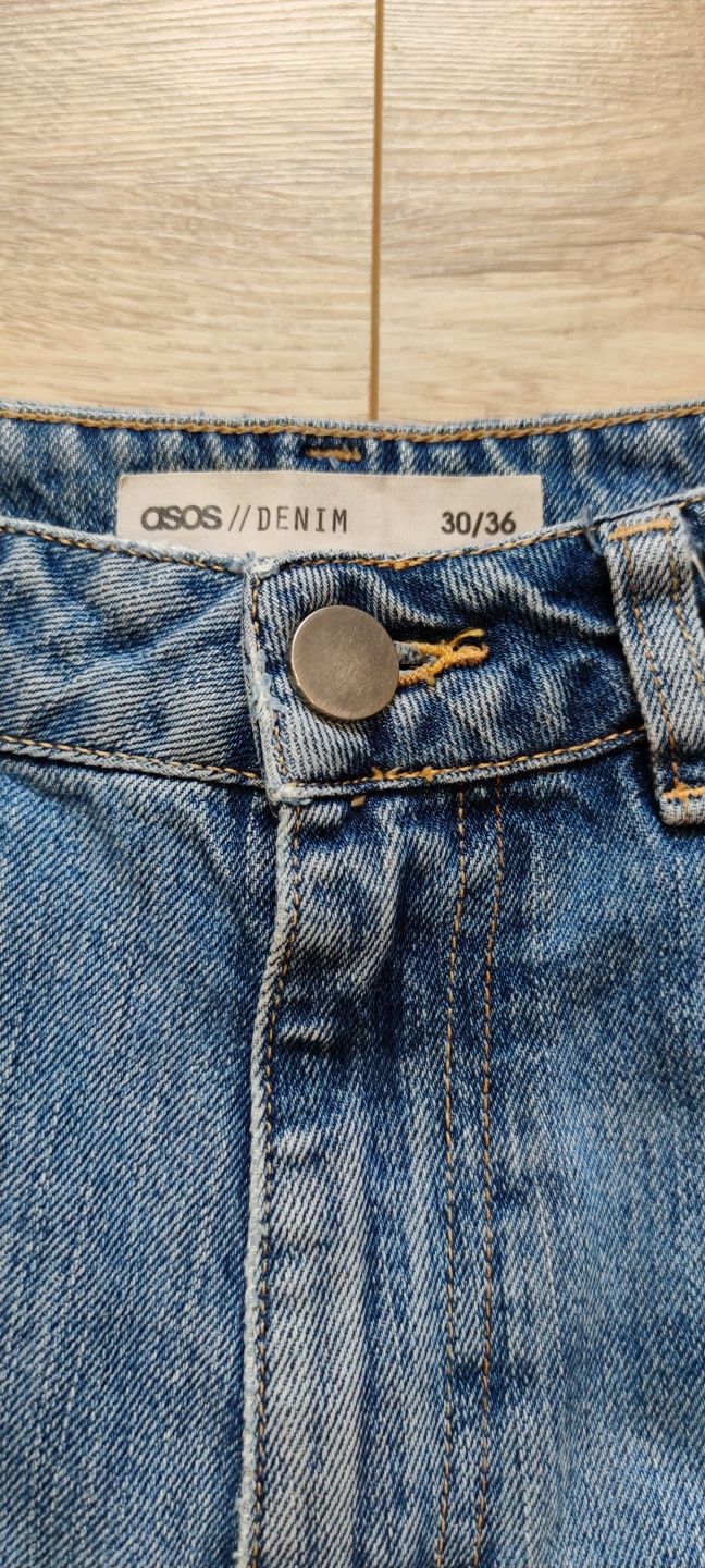Jeansy jeans denim dziury wysoki stan ASOS 30/36 XL