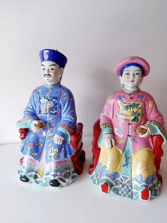 35cm Imperadores chineses grandes porcelana 1940 Período da República