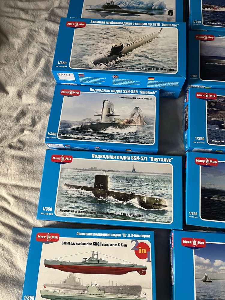 1/35 1/144 1/350 сборные модели Микро-Мир флот подводные лодки