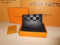 Louis Vuitton portmonetka Czarny portfel męski skóra 208-36