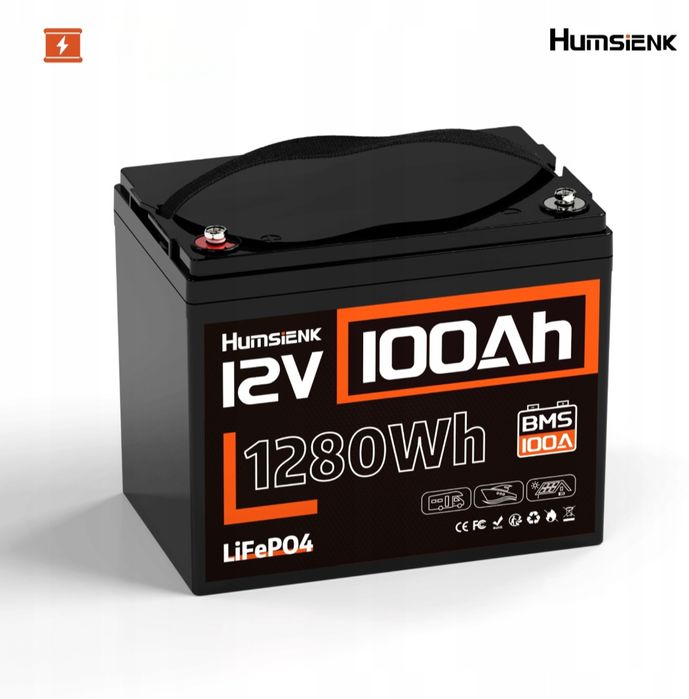 Акумулятор LiFePO4 12V 100Ah Humsienk • 1280Wh • 100A BMS  8000циклів