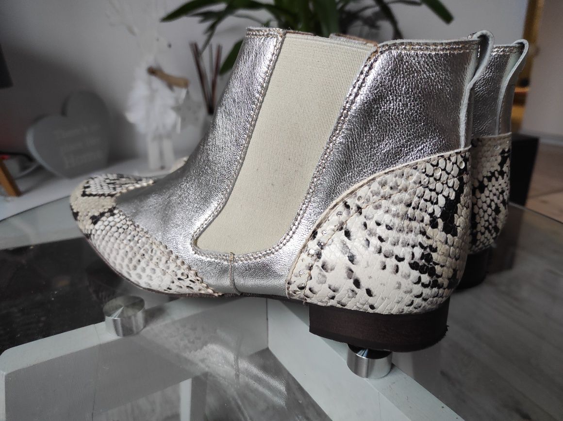 Buty sztyblety skóra - nowe