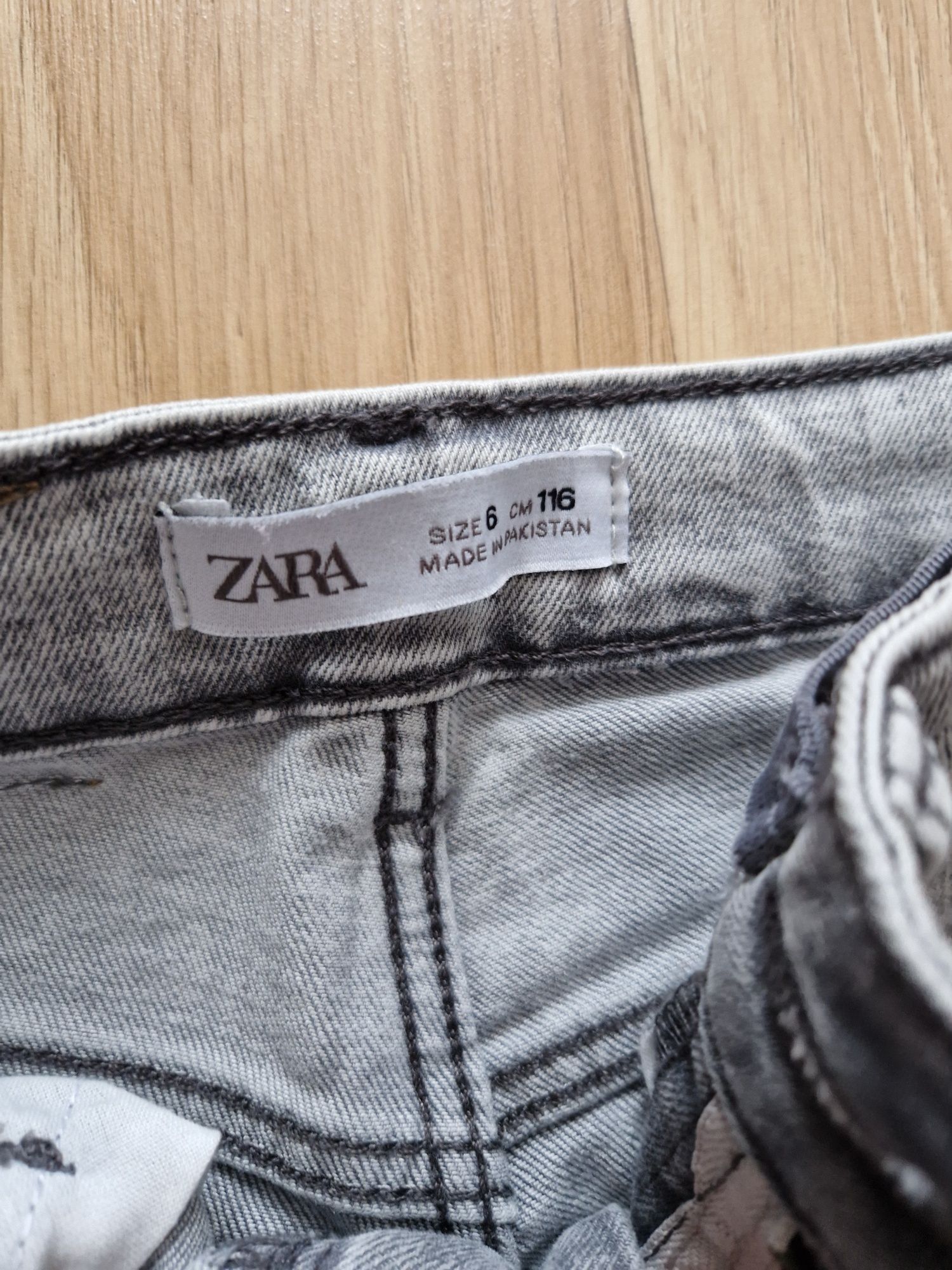 Szare jeansy dziewczęce ZARA rozmiar 116 cm