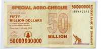 5 и 50 миллиардов млрд долларов Зимбабве (2 банкноты)