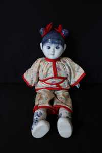 Vintage  kolekcjonerska porcelanowa lalka Chiny Japonia b090367