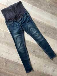 Granatowe spodnie ciążowe jeansowe jeansy rurki skinny H&M mama 38 M