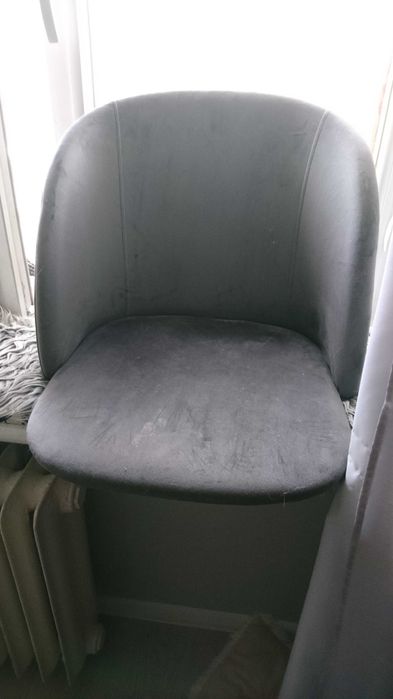 4x Siedziska Krzeseł Welurowe Velvet Ciemnoszare