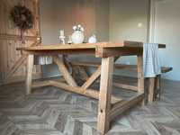 Duży stół dębowy w stylu farmhouse. Lite drewno 100 %