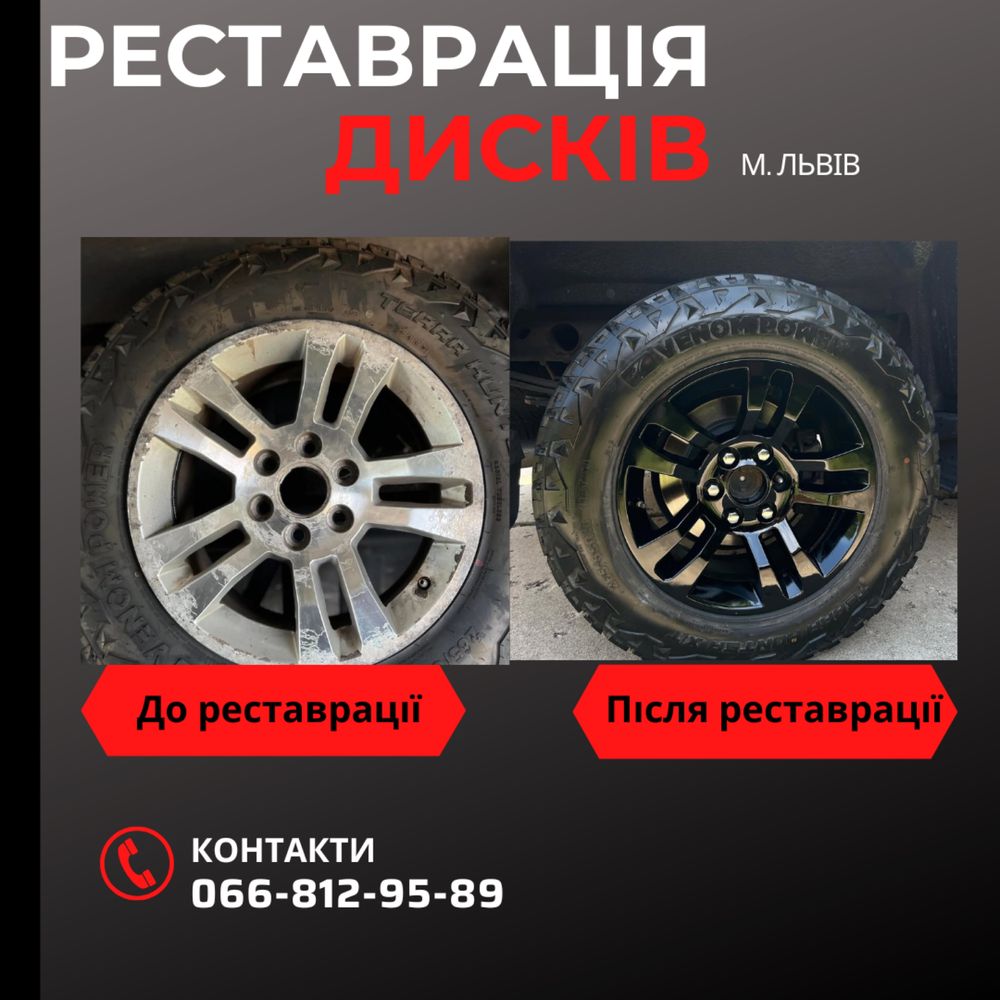 Піскоструй , порошкове фарбування , реставрація дисків, рихтування