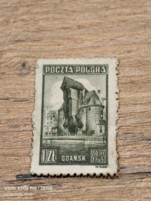 Poczta polska znaczek 1 zł Gdańsk 30 III 1945