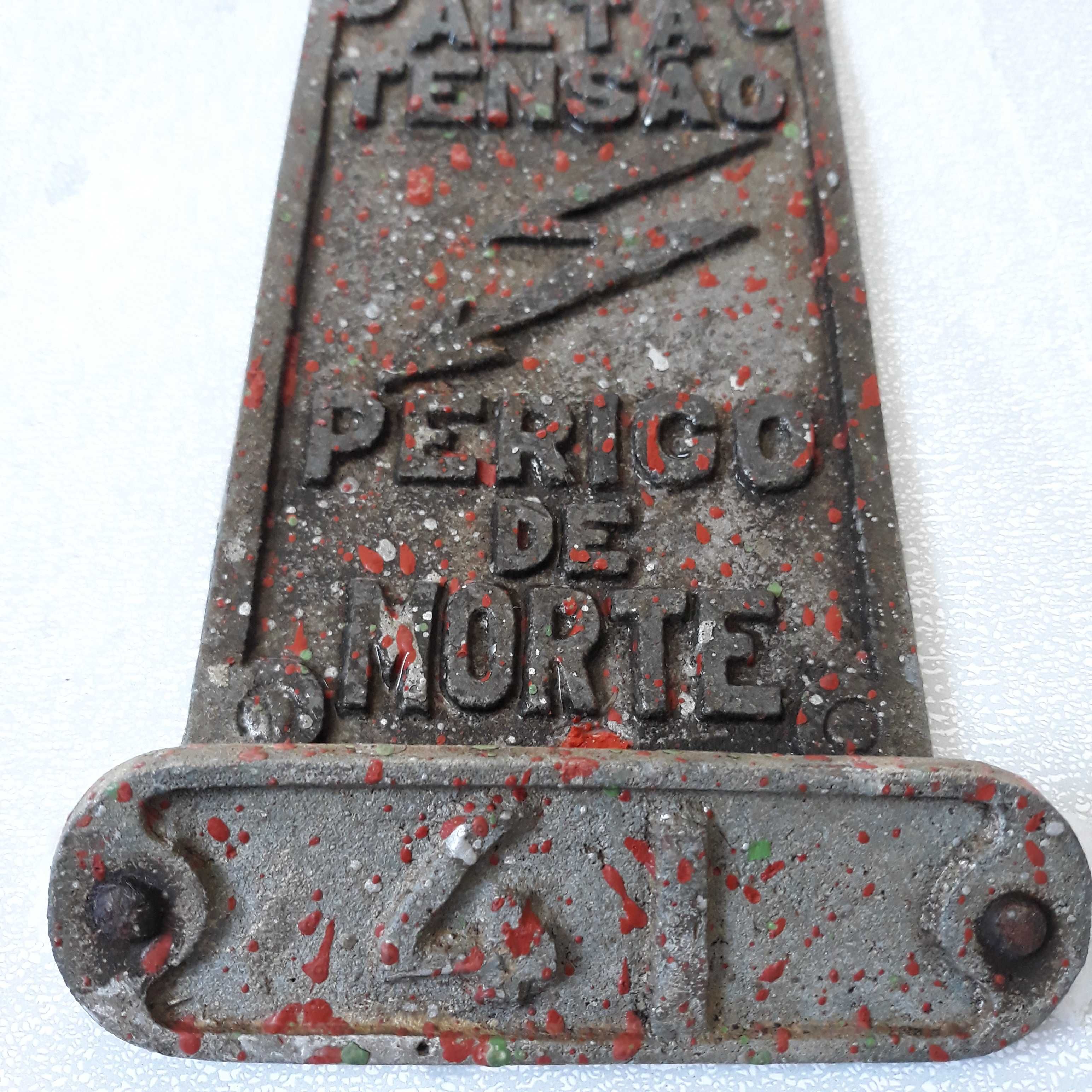 Placa-Chapa de aviso Alta Tenção-Perigo de Morte.