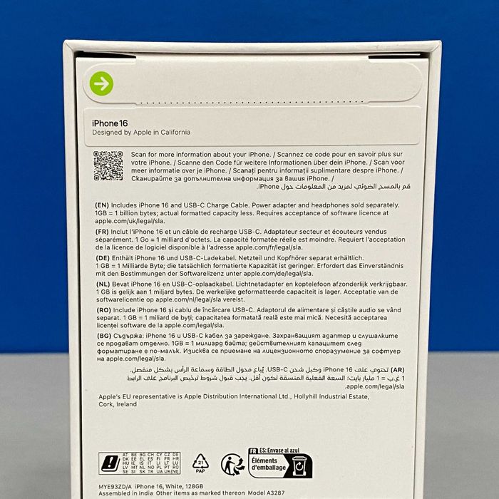 Apple iPhone 16 128GB (White) - SELADO - 3 ANOS DE GARANTIA