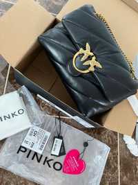 Pinko жіноча сумка чорна фурнітура золото