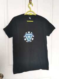 Czarny t-shirt z nadrukiem, Sol's, r. S/36