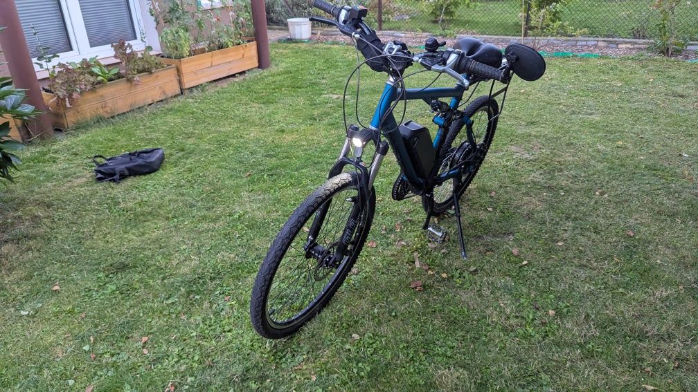 Rower elektryczny w pełni amortyzowany,stan idealny