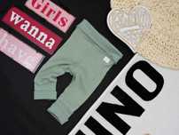 H&M - bawełniane spodnie zieleń prążek r 50