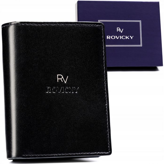 portfel męski ze skóry naturalnej wyposażony w system rfid - rovicky