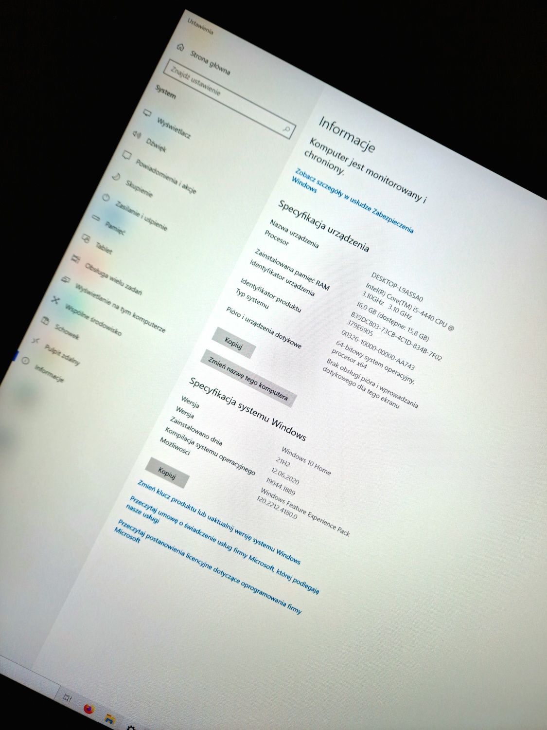 Komputer stacjonarny Intel i5 16GB RAM nVidia GTX750 win10 ssd+hdd