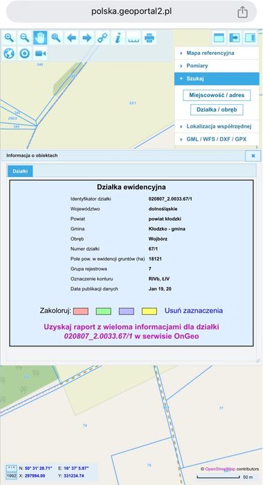 Działka rolna w miejscowości Wojbórz