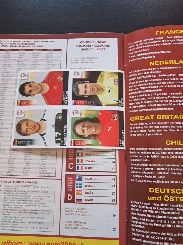 Caderneta vazia de cromos Futebol UEFA Euro Austria-Suiça 2008 Panini