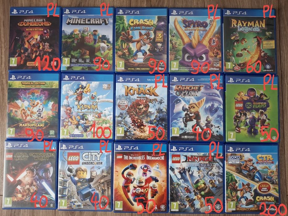 Gry PS4 i PS5 dla dzieci Minecraft Lego Crash