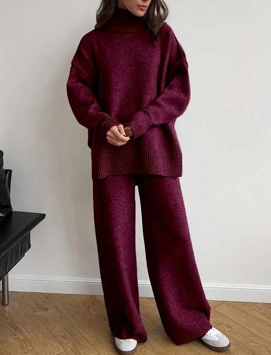 Трикотажний костюм двійка кольору марсал