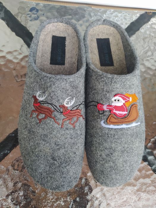 Kapcie buty wełna 40/41 Panto Fino damskie filc szare