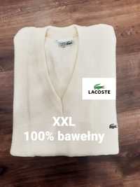 Lacoste oryginalny męski sweter kanarkowy, ecru, żółty XXL