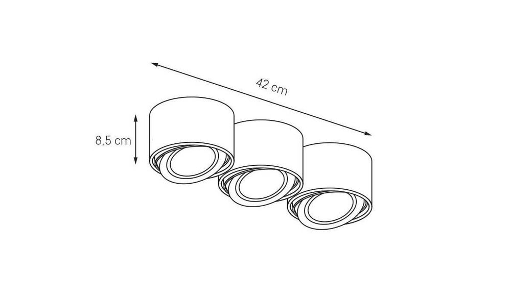 Reflektor sufitowy trzypunktowy LUMOS 3 biały, 42 cm
