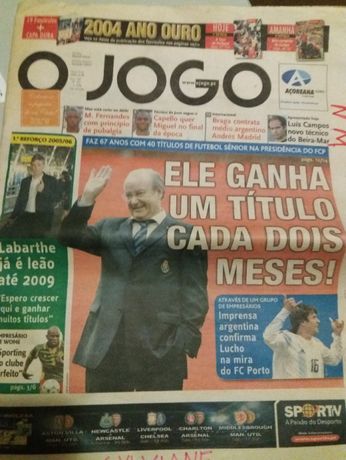 Jornal O Jogo de 28/12/2004-Pinto da Costa